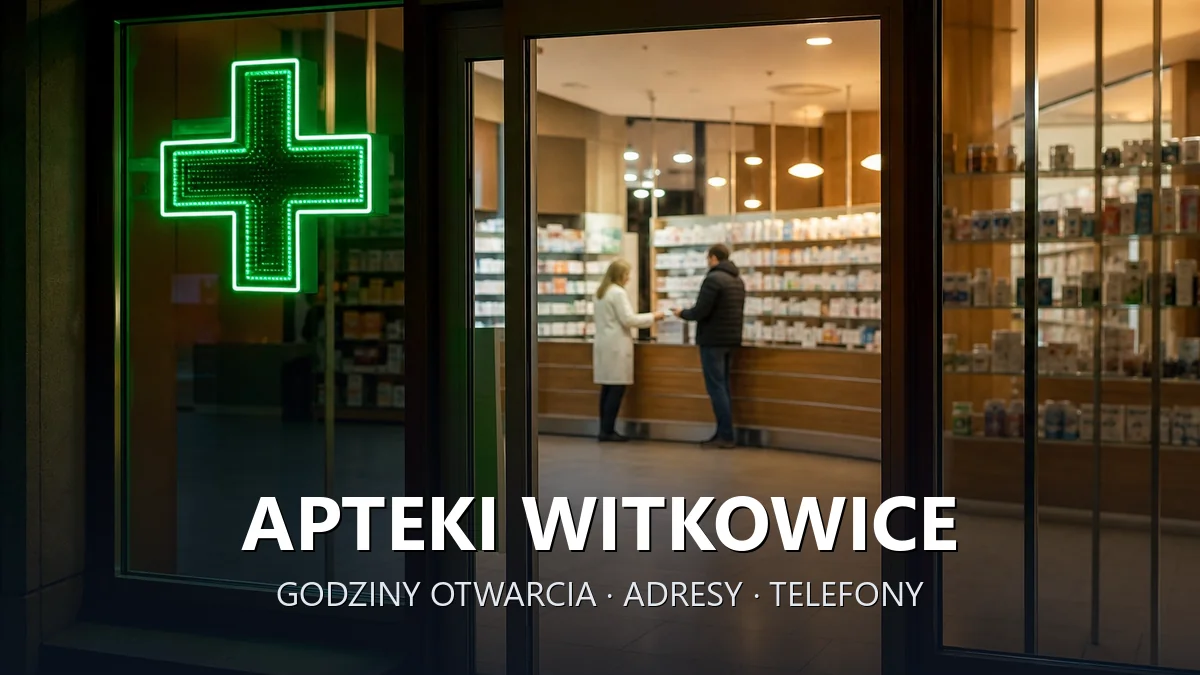 Apteki Witkowice, gmina Kęty, powiat oświęcimski - adresy, telefony, godziny otwarcia
