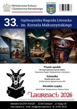 Uroczysta gala 33. Ogólnopolskiej Nagrody Literackiej im. Kornela Makuszyńskiego